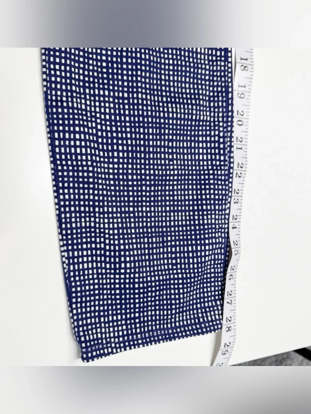 J. CREW Toothpick Navy Checkered Stretch Low Rise Slim Cotton Pants Sz 29